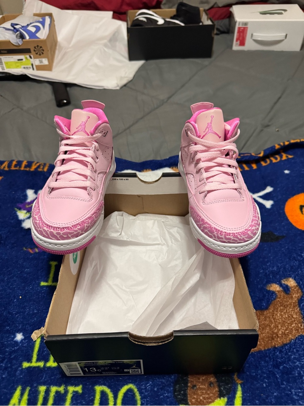 Jordan Son Of Mars Kids Pink Mid-Top Sneakers with Textured Toe